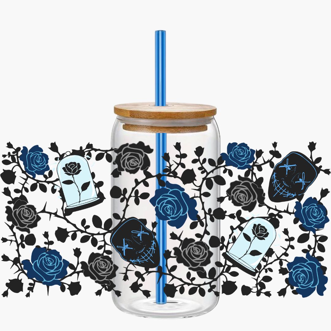 Glass Cup 500 ml - Broken Rose- Official Licensed Merch