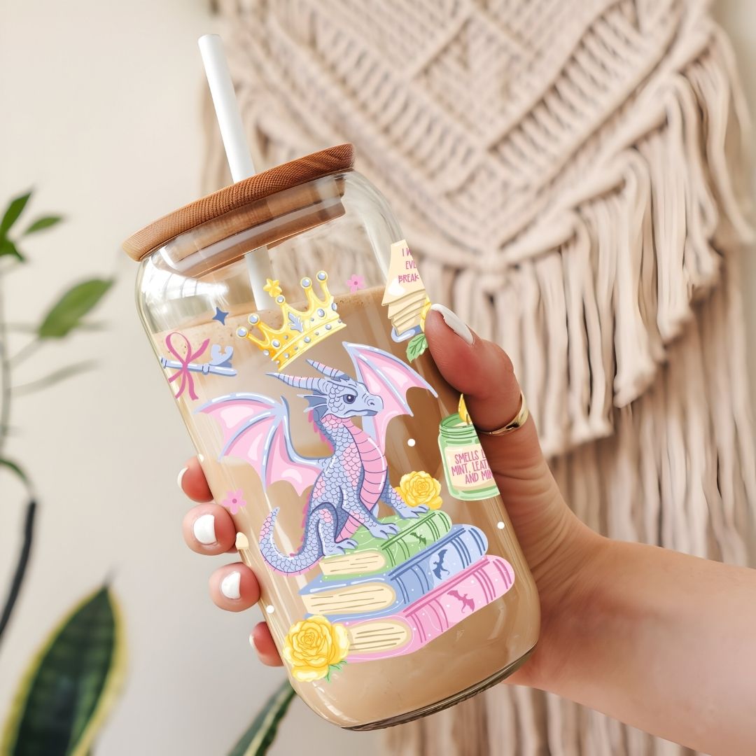 Glass Cup 500 ml - Dragon's Kingdom - NEW