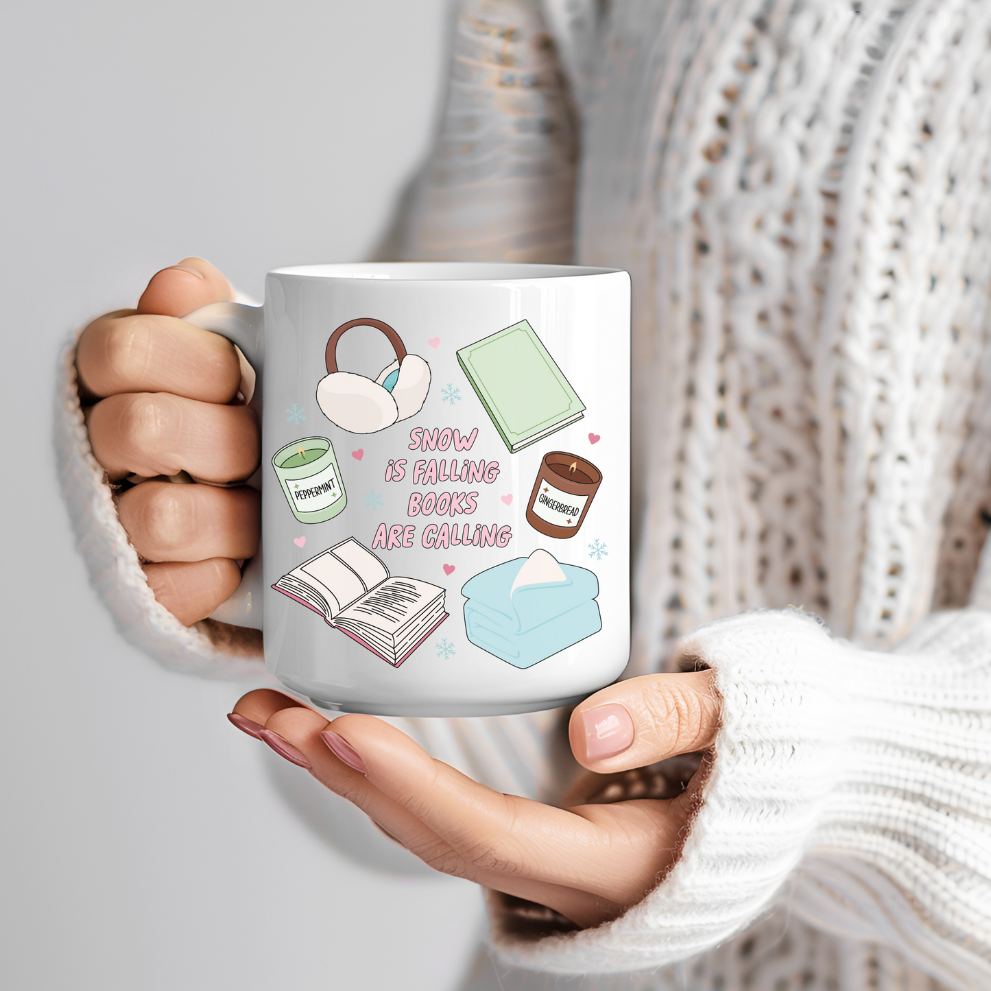 Tazza in ceramica 300 ml - Snow is Falling Books Are Calling