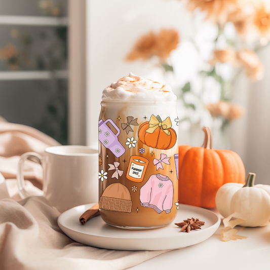 Glass Cup 500 ml - Cozy Season Addicted