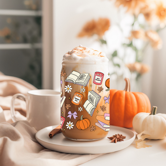 Glass Cup 500 ml - Fall Bookish