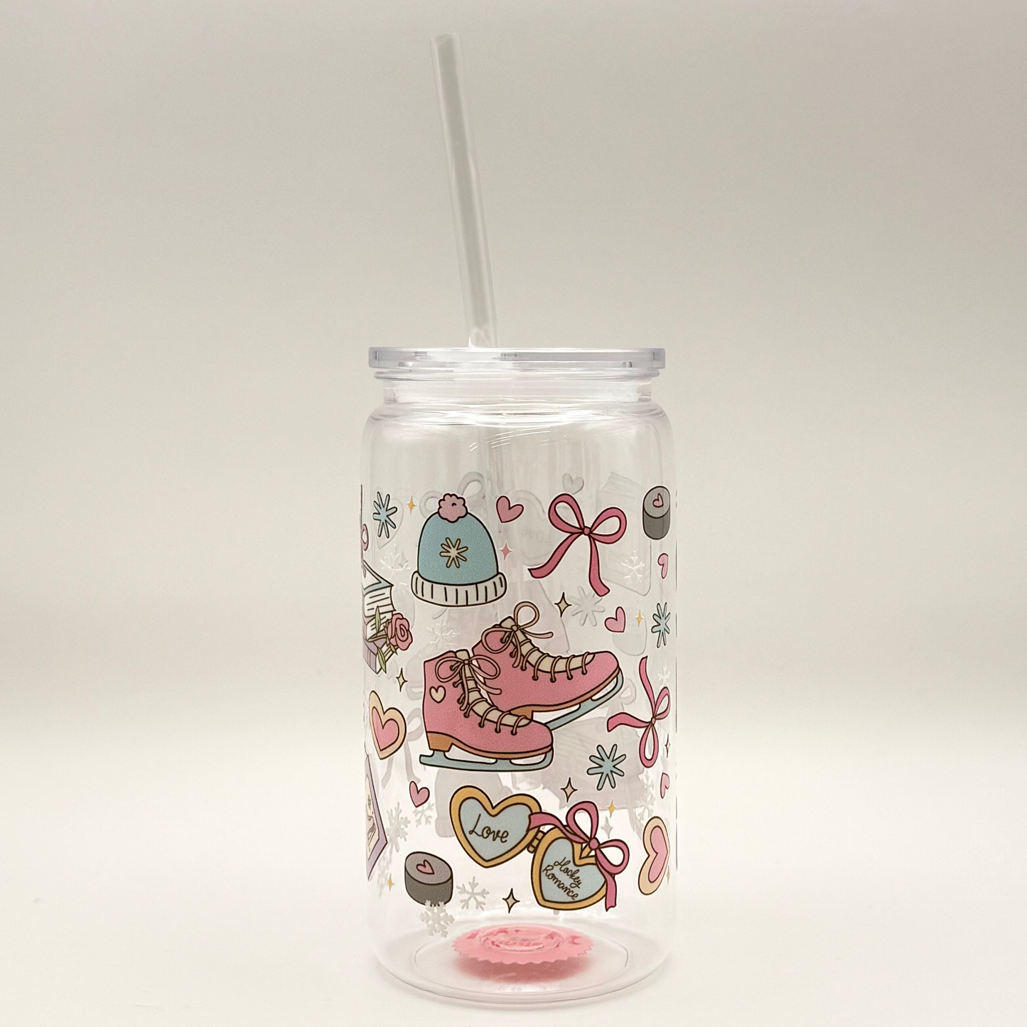 Glass Cup 500 ml - Hockey Romance