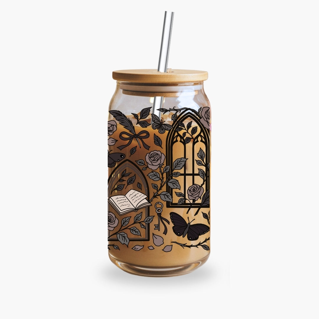 Glass Cup 500 ml - Dark Academia Window
