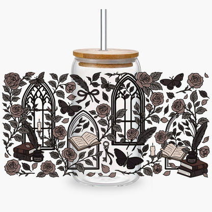 Glass Cup 500 ml - Dark Academia Window