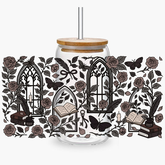 Glass Cup 500 ml - Dark Academia Window