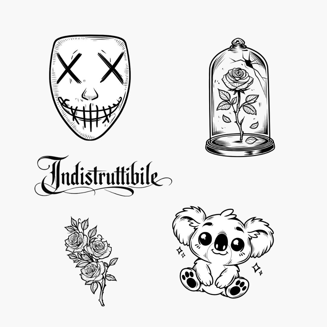 Set Temporary Tattoos - Broken Rose - Official Licensed Merch