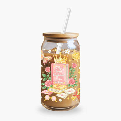 Glass Cup 500 ml - Book Boyfriend - NEW
