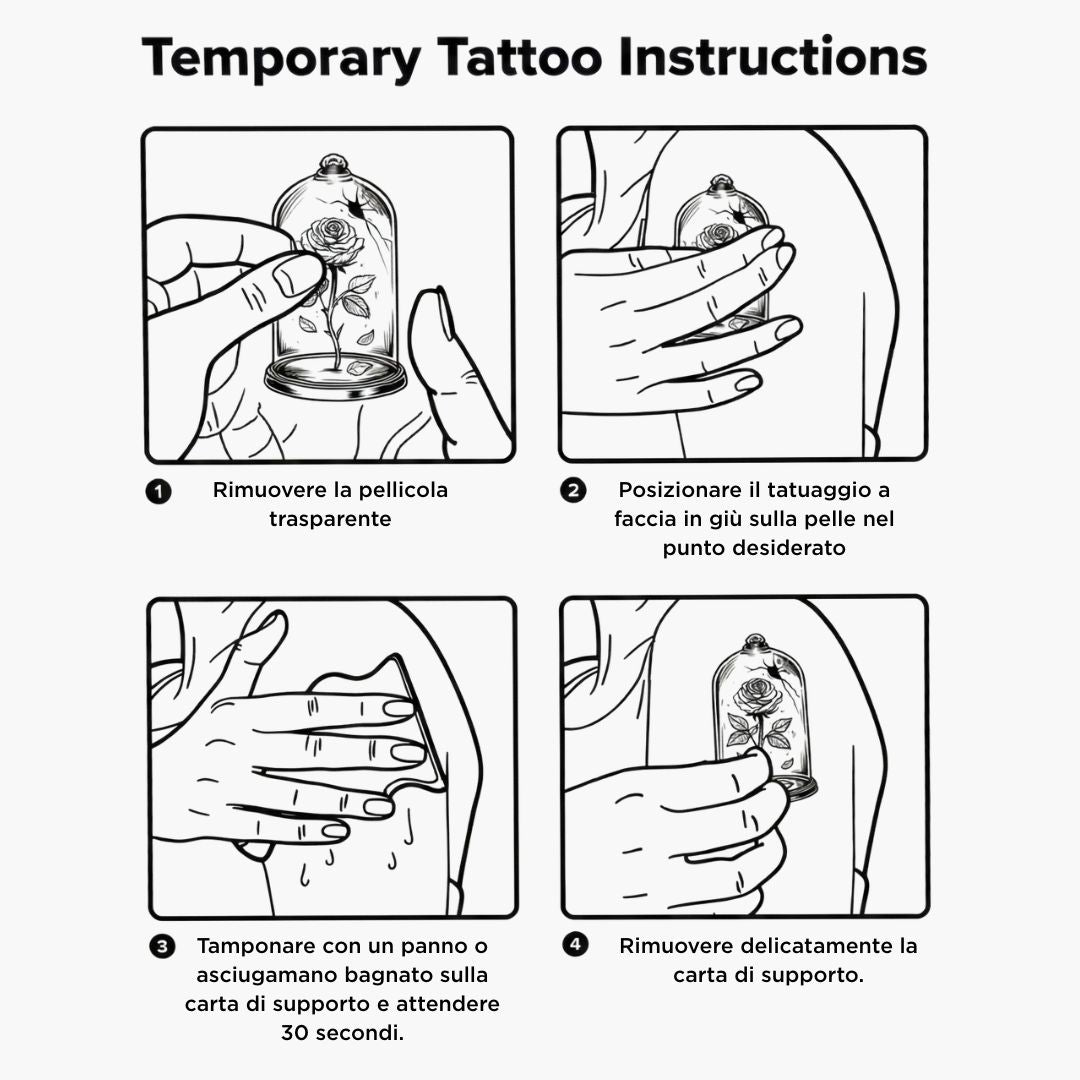 Set Temporary Tattoos - Broken Rose - Official Licensed Merch