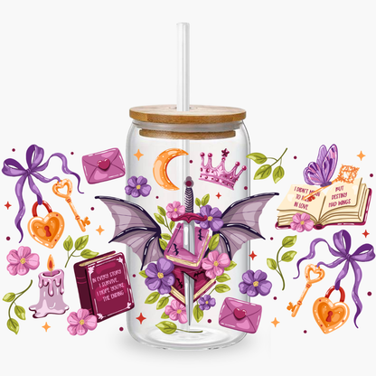 Glass Cup 500 ml - Wings & Sword