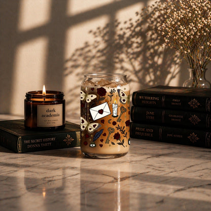 Glass Cup 500 ml - Dark Butterfly