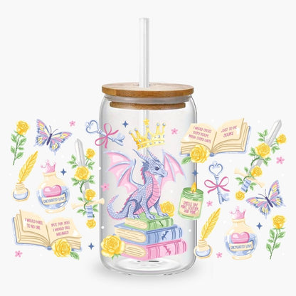 Glass Cup 500 ml - Dragon's Kingdom - NEW