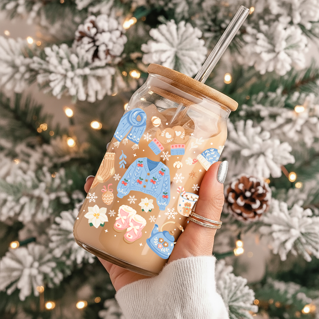 Glass Cup 500 ml - Winter Wrap