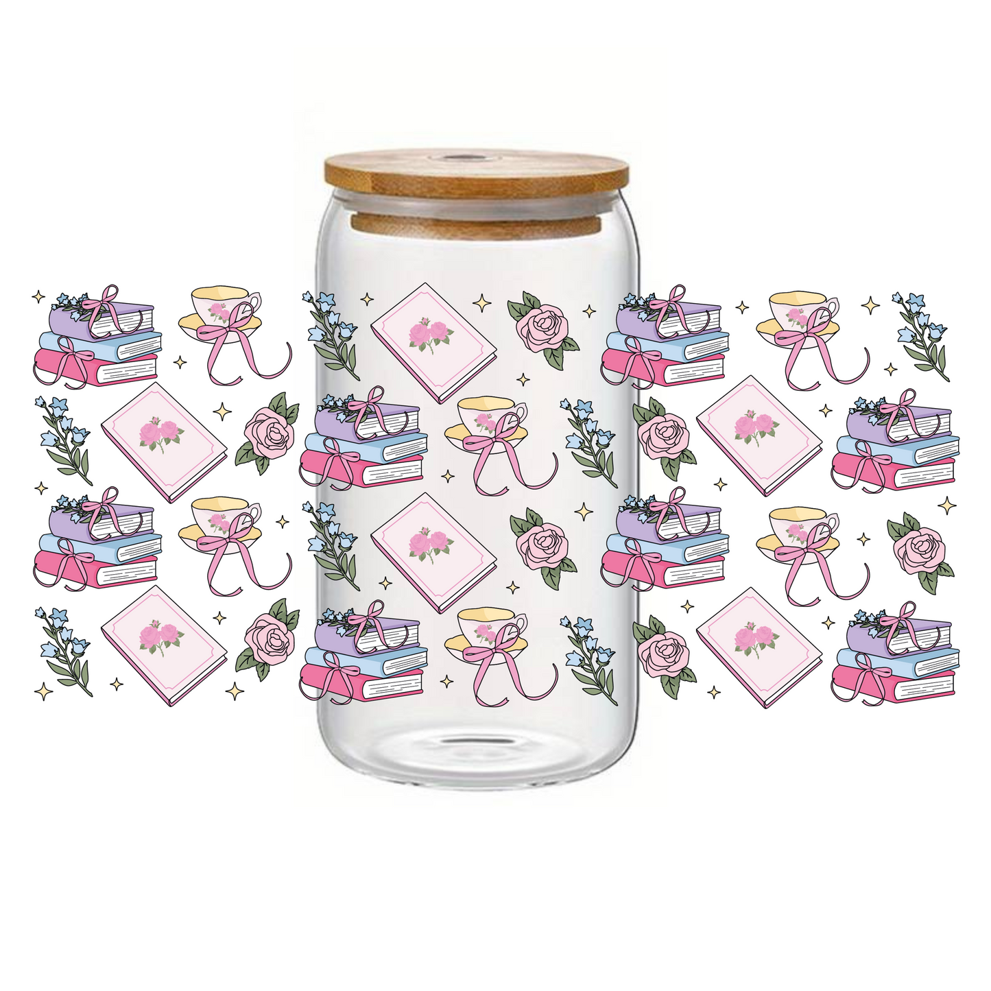 Glass Cup 500 ml - Books &amp; Tea