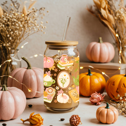 Glass Cup 500 ml - Fall Vibes