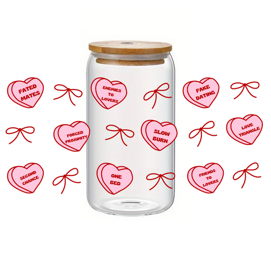 Glass Cup 500 ml - Heart Tropes