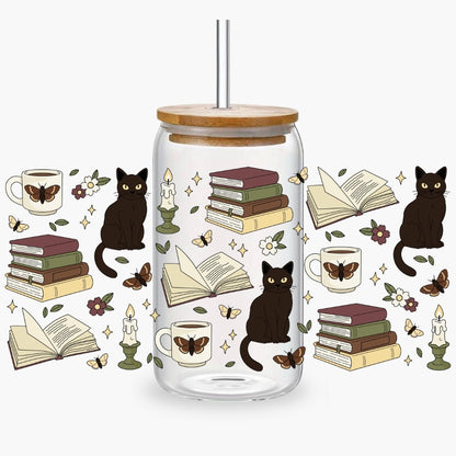 Glass Cup 500 ml - Black Cat