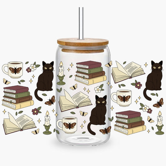 Glass Cup 500 ml - Black Cat