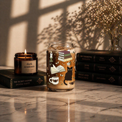 Glass Cup 500 ml - Black Cat