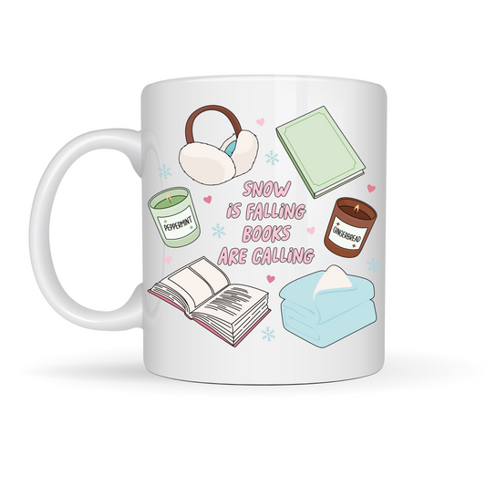 Tazza in ceramica 300 ml - Snow is Falling Books Are Calling