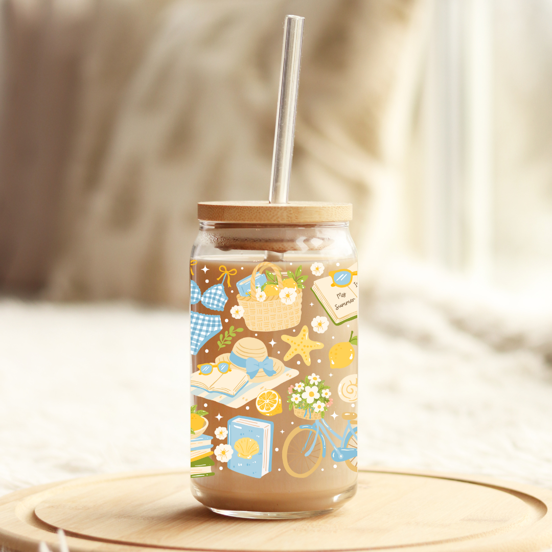 Glass Cup 500 ml - Summer Books