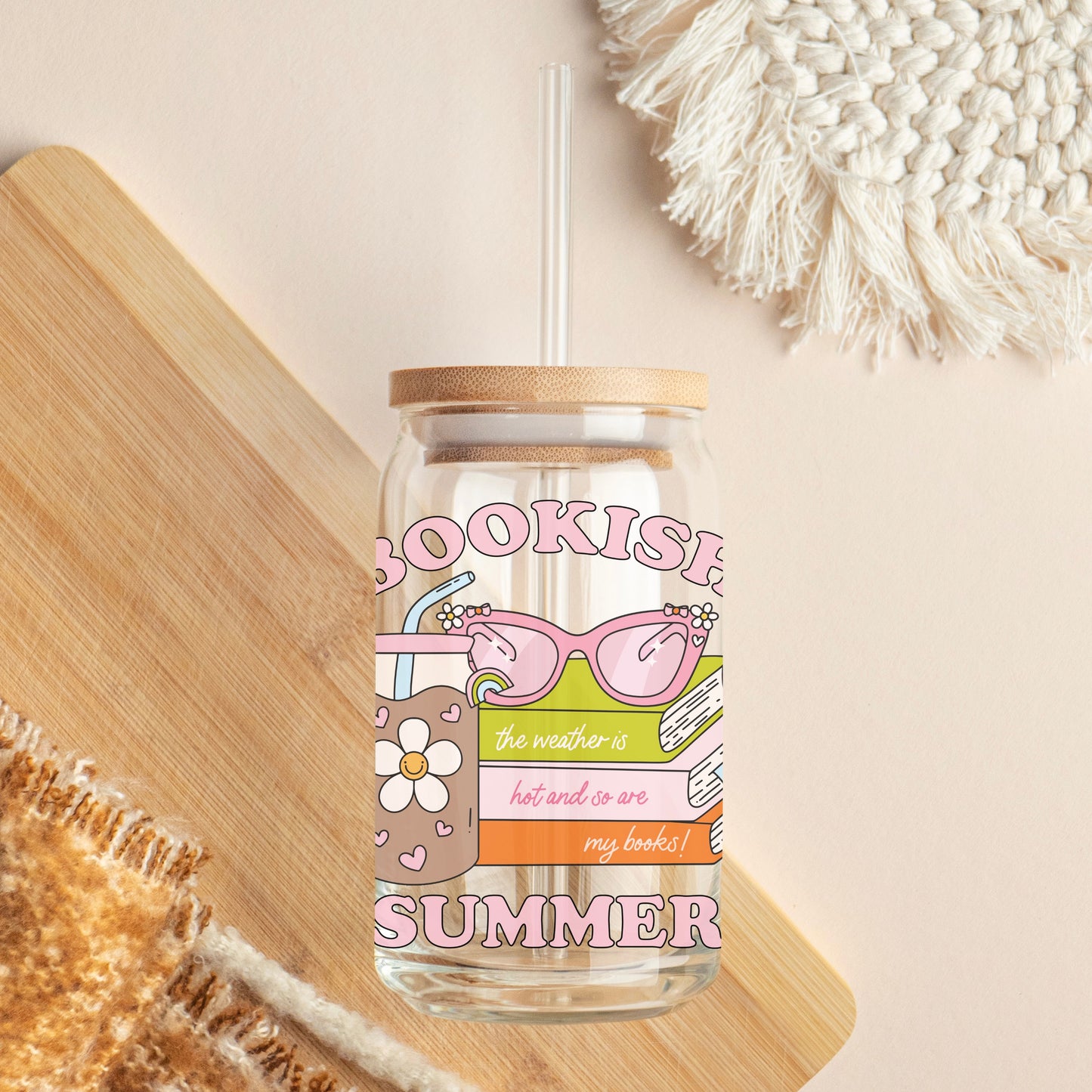 Glass Cup 500 ml - Bookish Summer