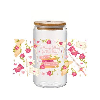 Glass Cup 500 ml - Always Falling For Villain