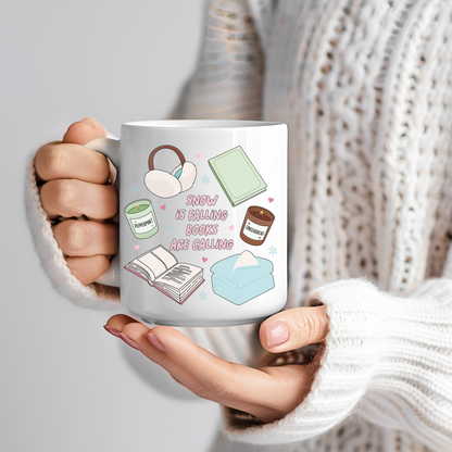 Tazza in ceramica 300 ml - Snow is Falling Books Are Calling