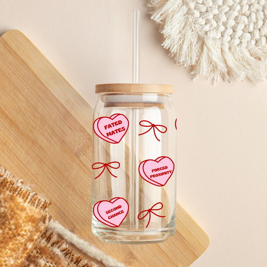 Glass Cup 500 ml - Heart Tropes