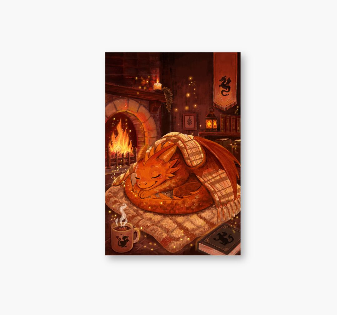 Cartolina The Dragon and The Fireplace