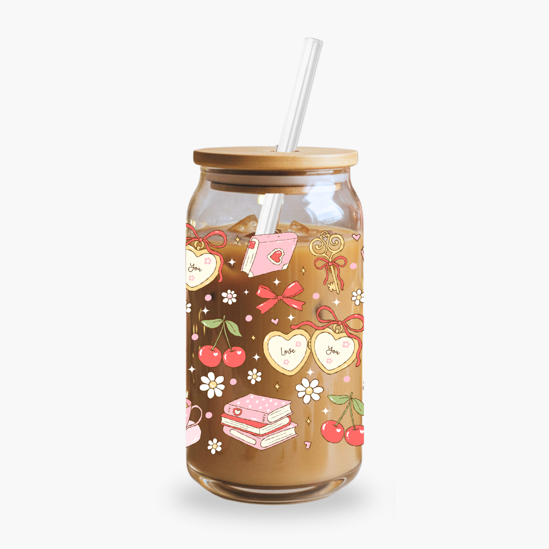 Glass Cup 500 ml - LoveYou Books