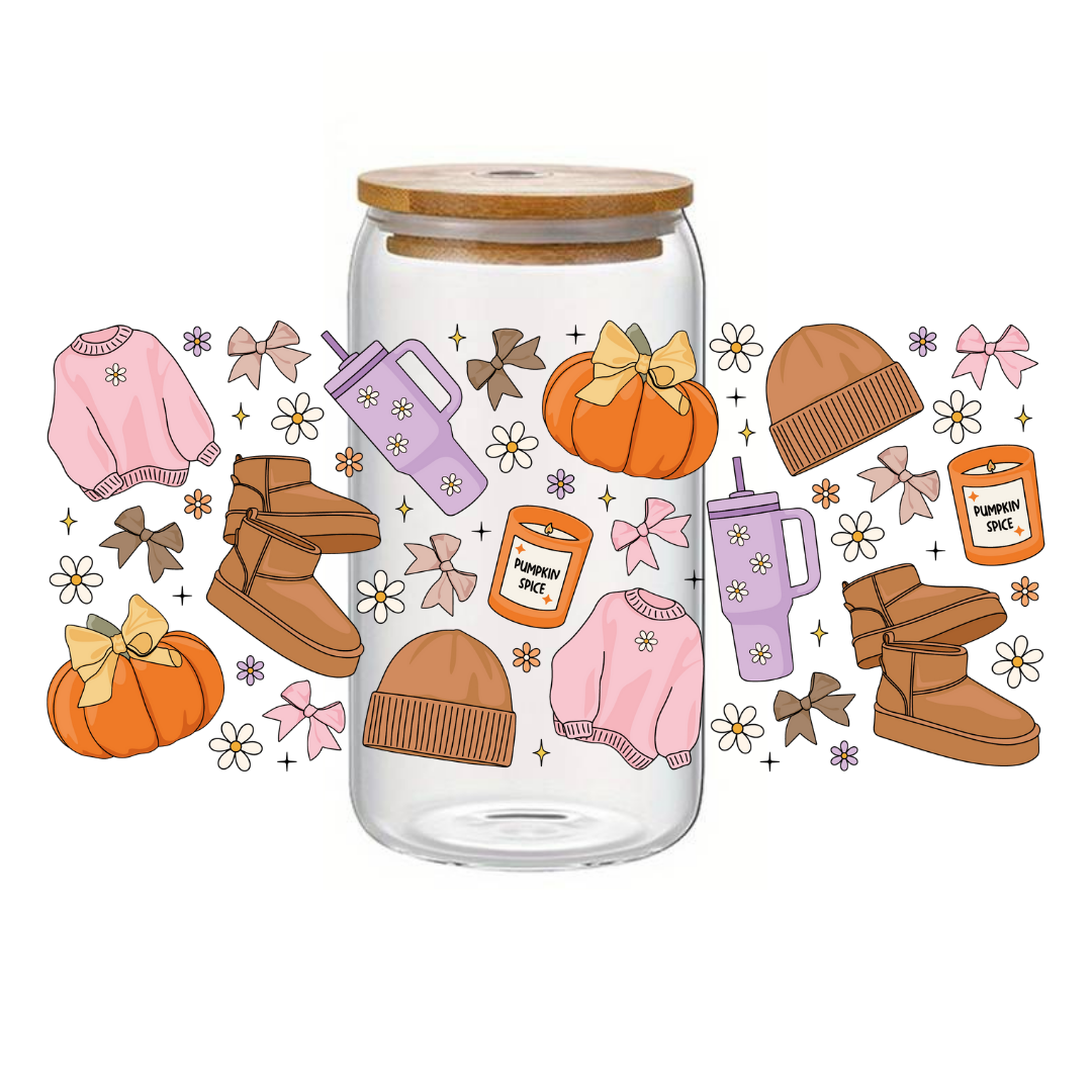 Glass Cup 500 ml - Cozy Season Addicted