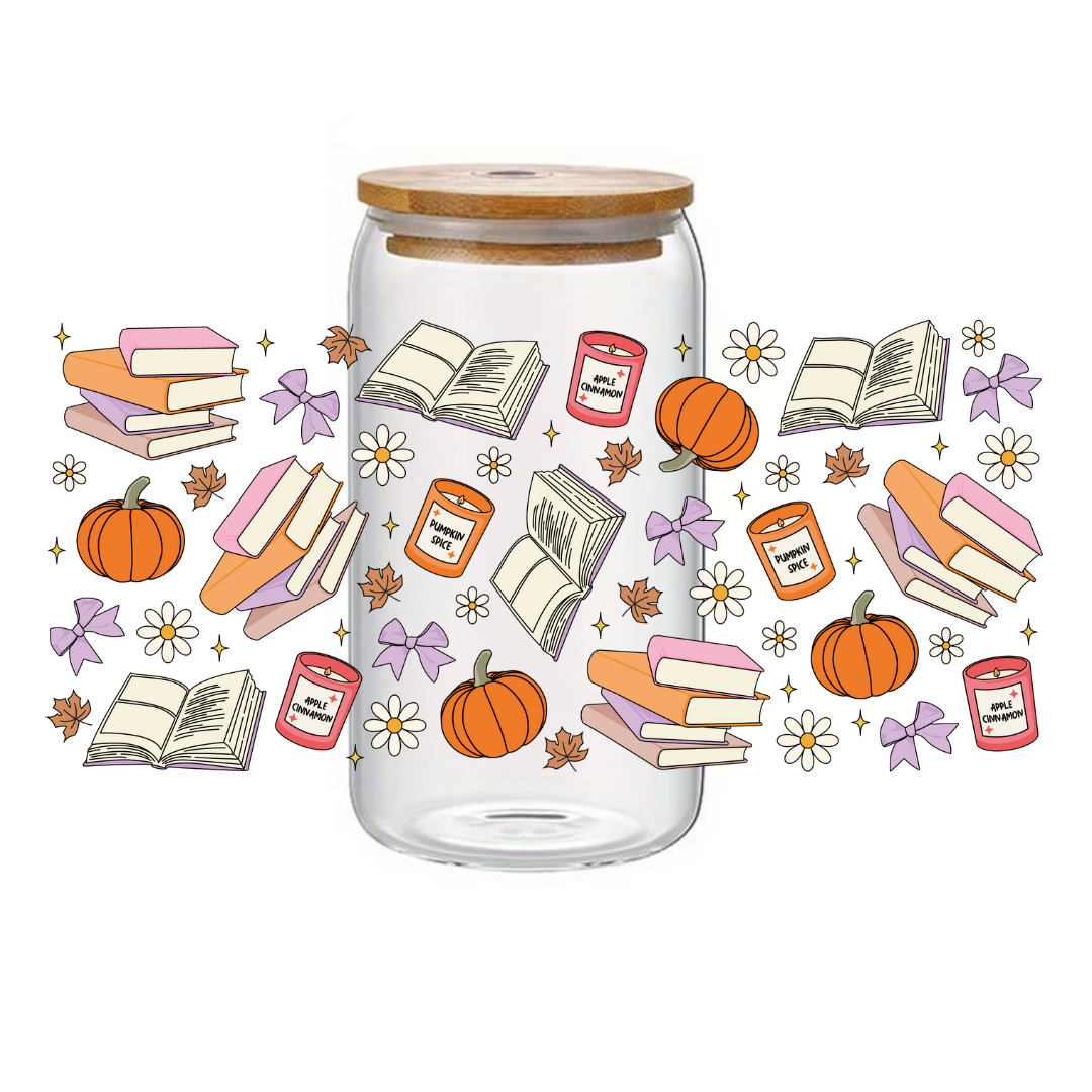 Glass Cup 500 ml - Fall Bookish