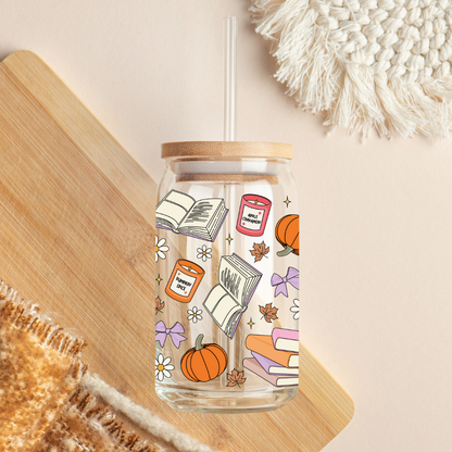 Glass Cup 500 ml - Fall Bookish