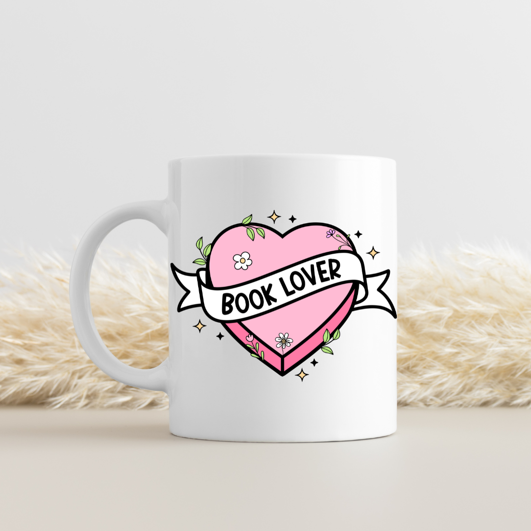 Ceramic Mug 300ml - Book Lover Heart