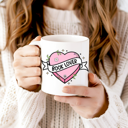 Ceramic Mug 300ml - Book Lover Heart