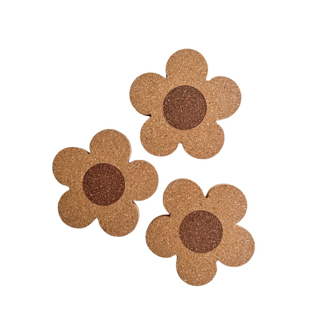 Flower Shaped Cork Coaster